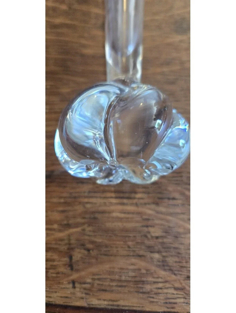 Vintage Clear Glass Flower Bud Vase Twisted Bubble Footed Classic Shape 9.5